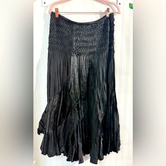 Persona by Great Cavalier Elegant Black Pleated Skirt Sz L - Picture 1 of 4